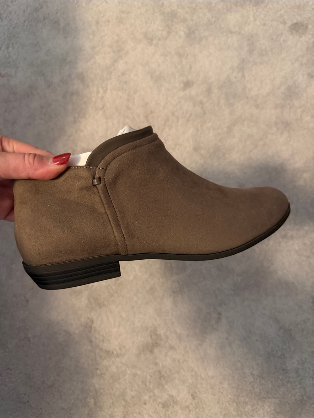 comfortview Taupe Suede Ankle Booties